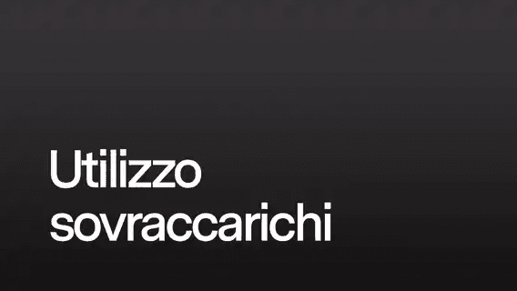 Utilizzo Sovraccarichi